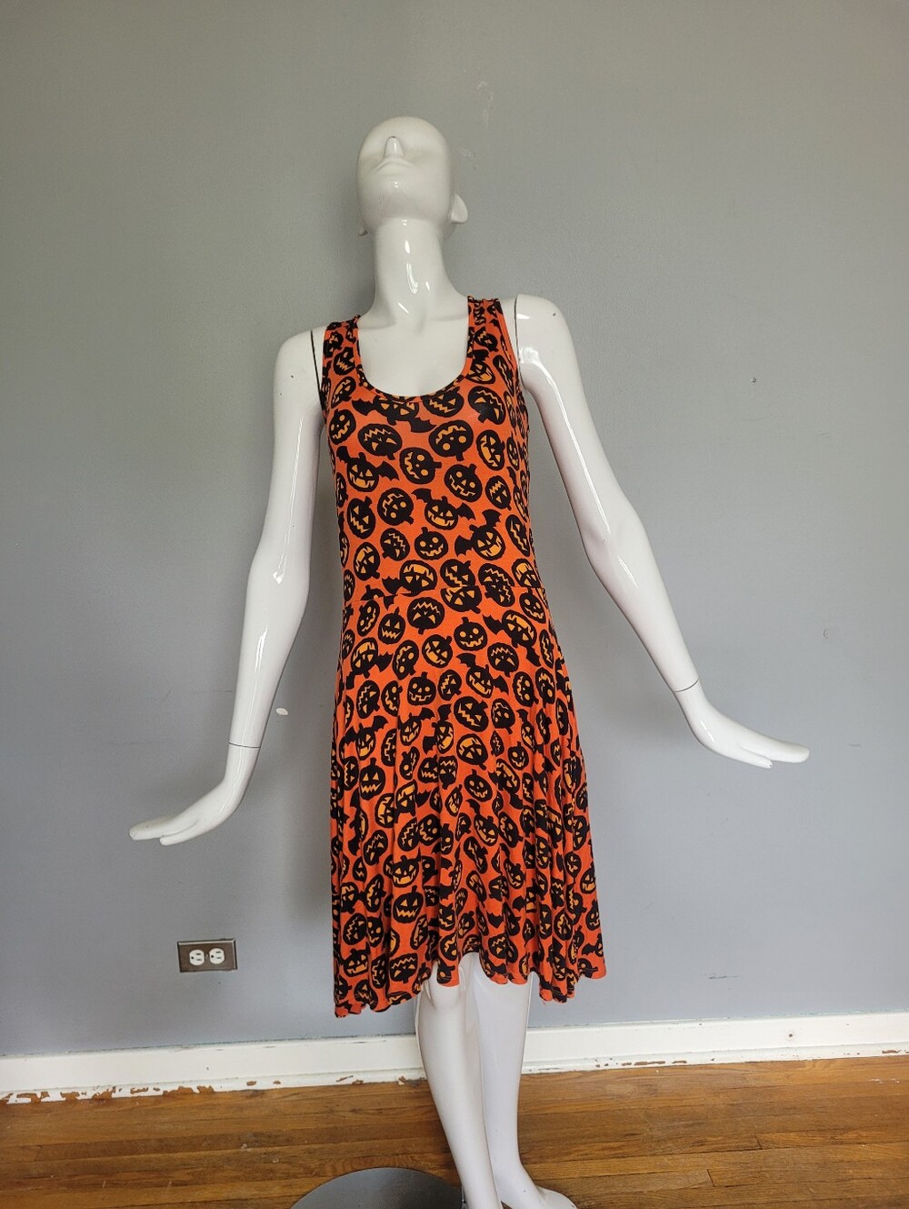 Sourpuss Batty Pumpkins Skater Dress, GUC, Size L - Picture 2 of 8